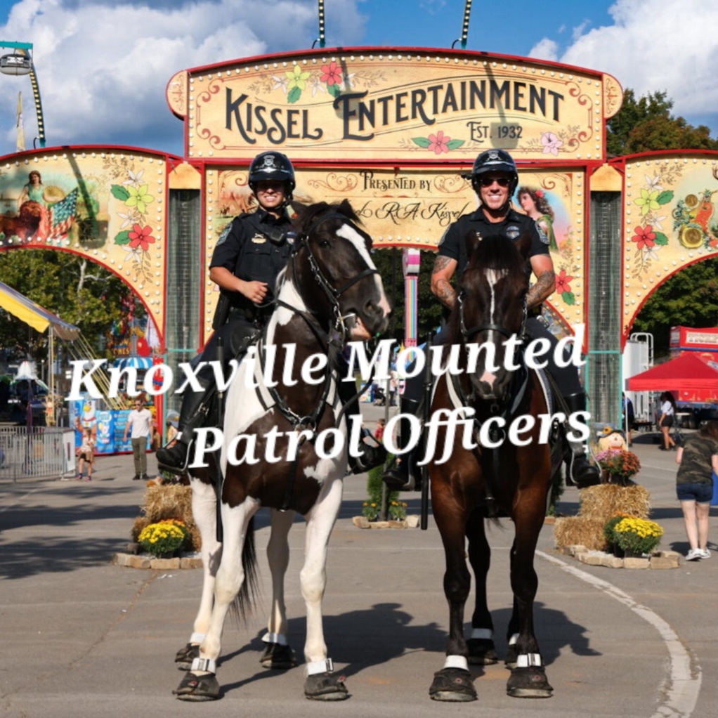 Mounted Police Officers with EquestriSafe Reflective leg band sets