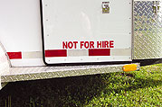 2" Red reflective lettering "Not for hire" decal