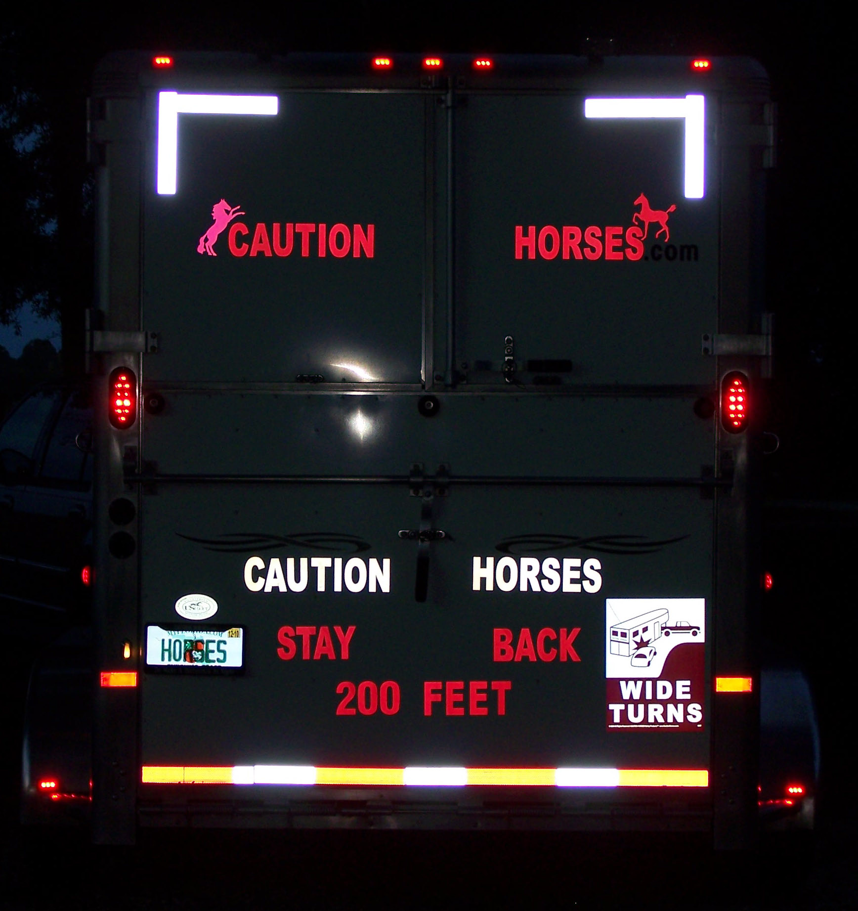 Stay Back 0 Feet Reflective Trailer Decal Equestrisafe Llc
