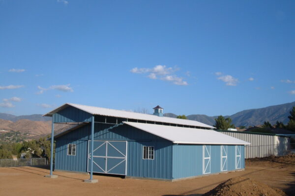 Large metal equine barn