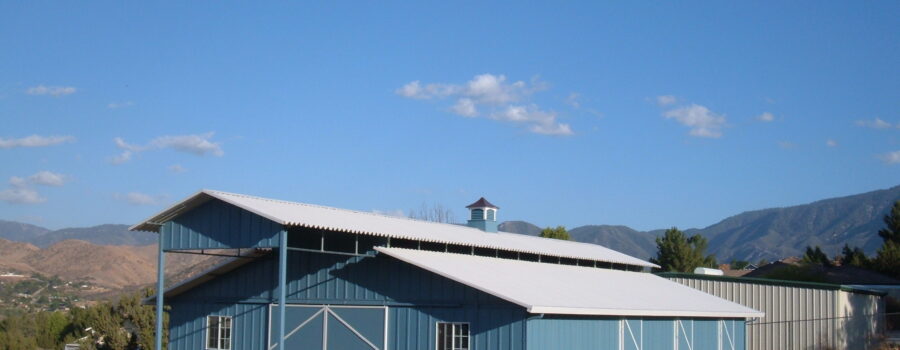 Large metal equine barn