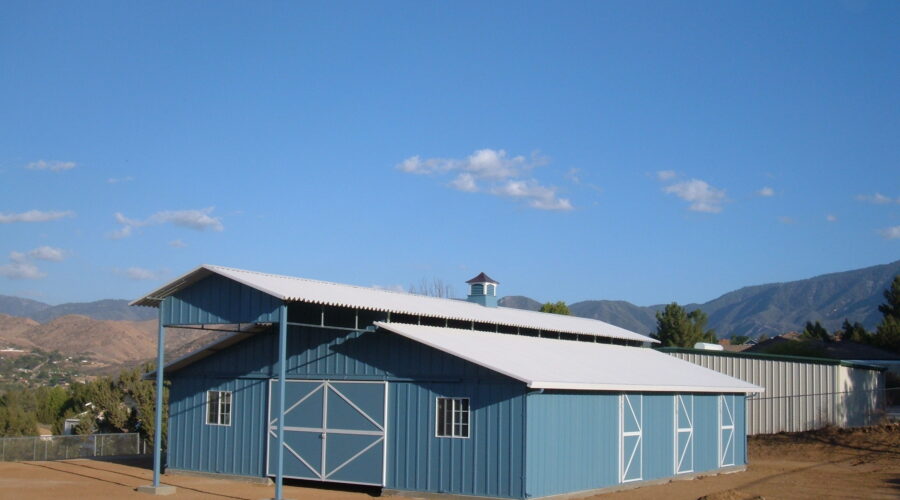 Large metal equine barn